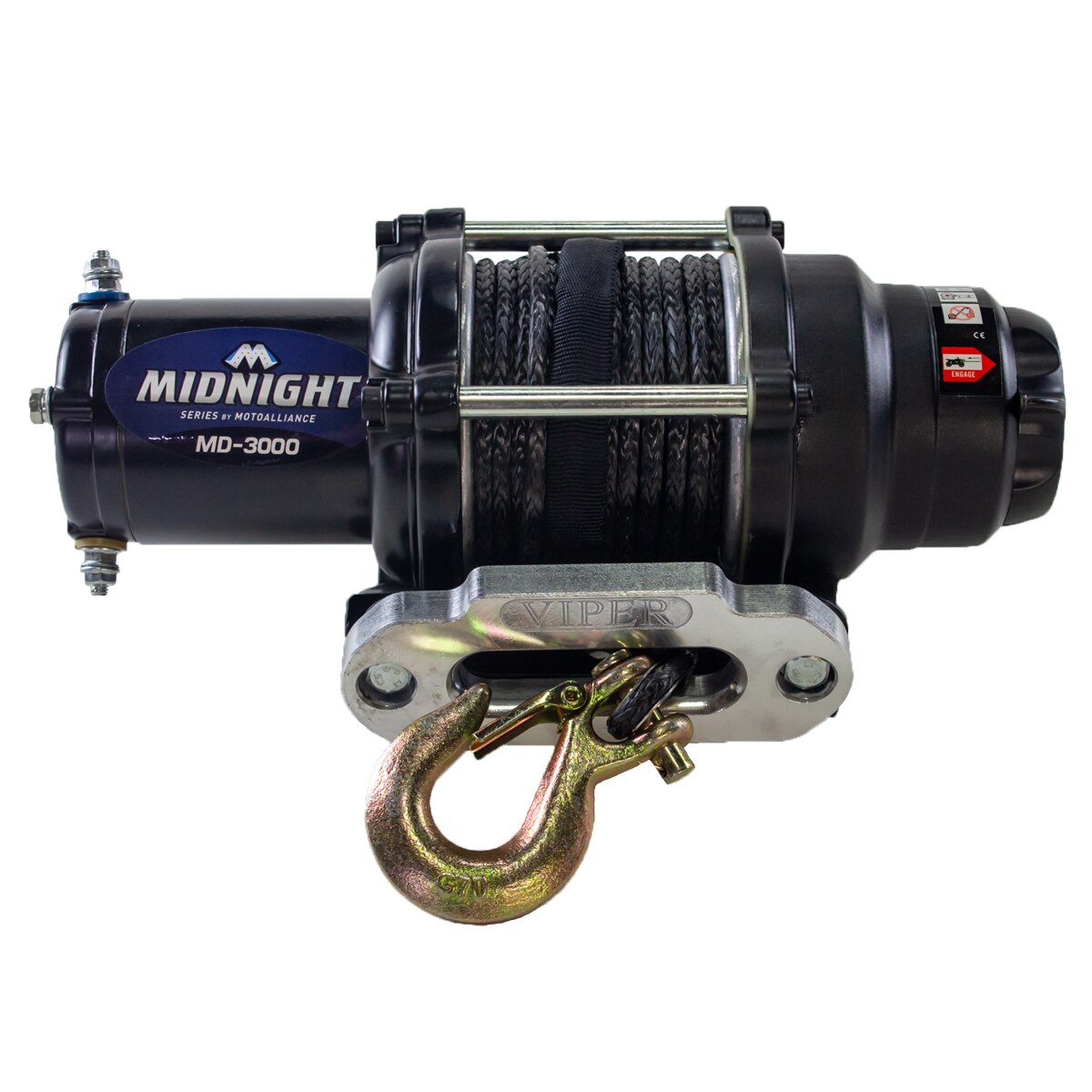VIPER MIDNIGHT 3000lb Winch: Black Synthetic Cable