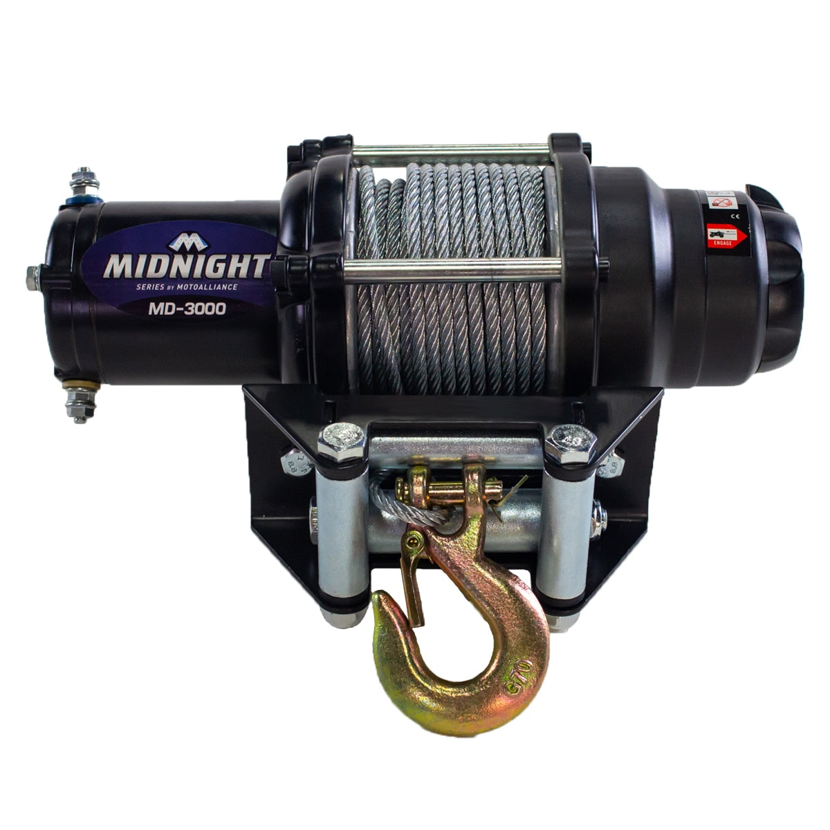 VIPER MIDNIGHT 3000lb Winch: Steel Cable