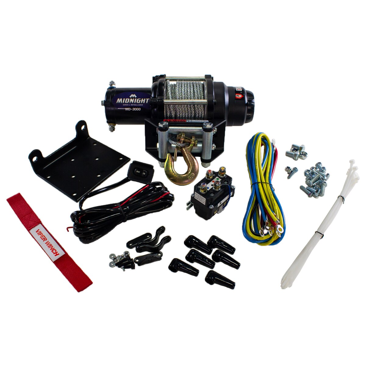 VIPER MIDNIGHT 3000lb Winch: Steel Cable