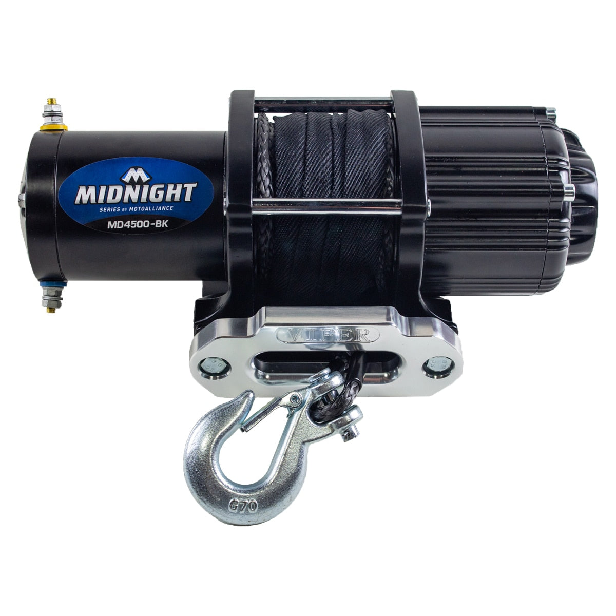 VIPER MIDNIGHT 4500lb Winch: Black Synthetic Cable