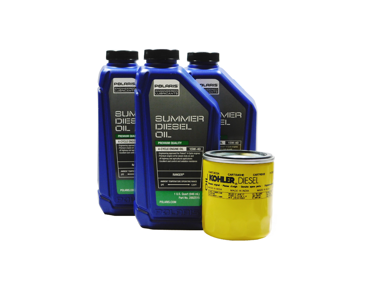 2015-2018 Polaris Brutus Deluxe OEM 15W-40 Summer Diesel Oil Change Kit POL16