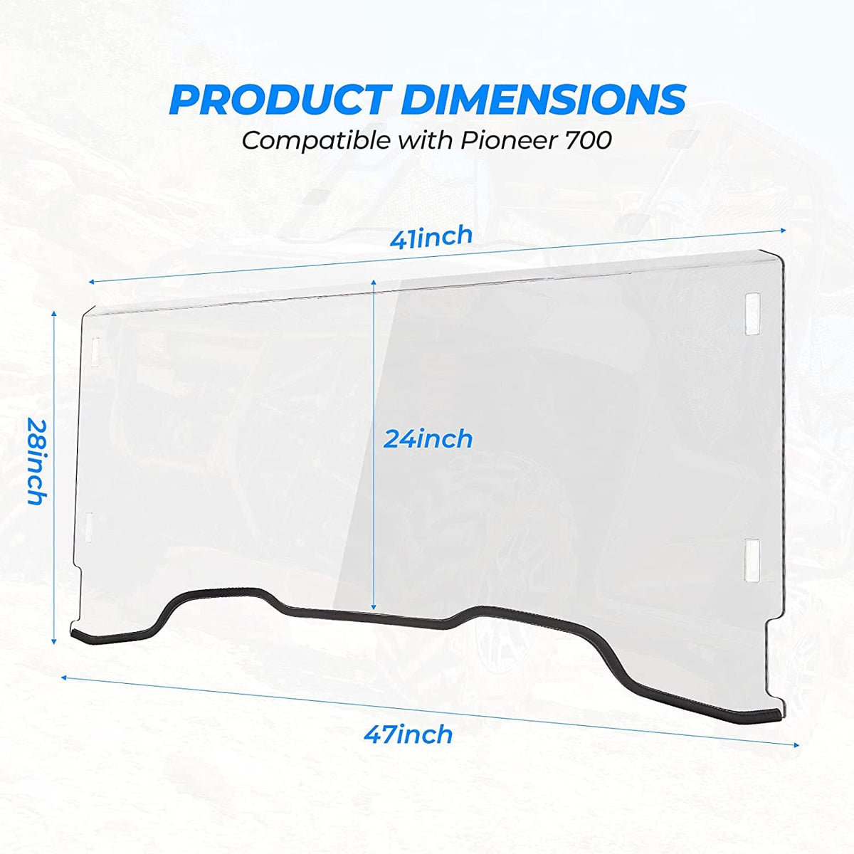 Front Windshield Polycarbonate for Pioneer 700/ 700-4 (2014-2026)