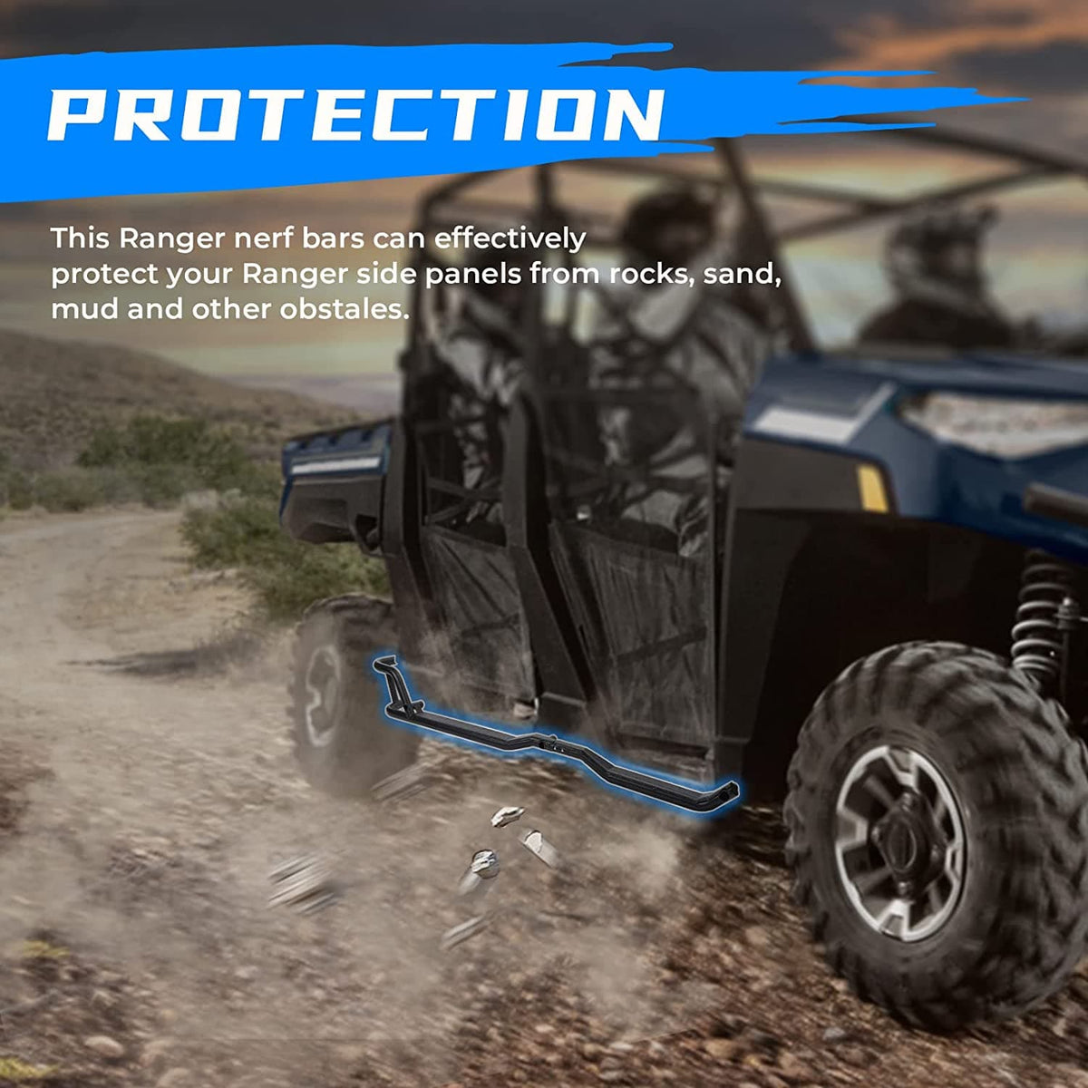 Nerf Bars Rock Sliders for Ranger Crew XP 1000 2019-2025 – fits Polaris Ranger (view 2)