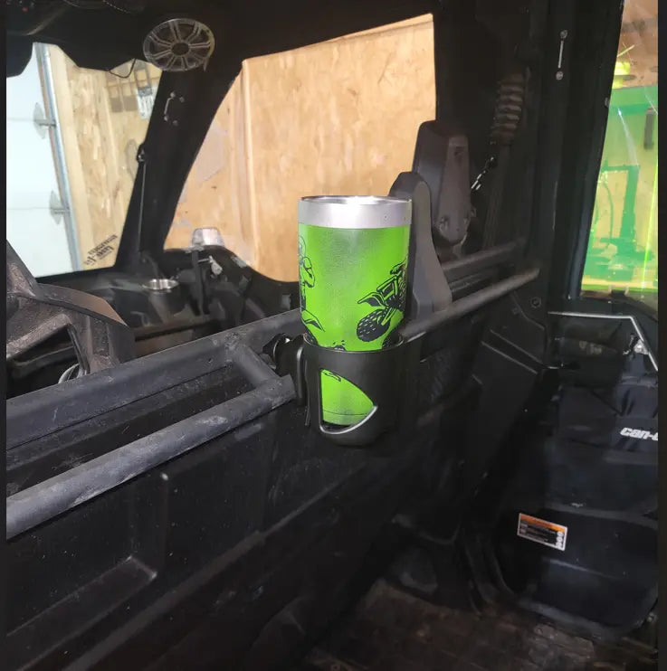 Can-Am Defender/Maverick/Commander Max Rear Cup Holder — MCE Offroad, view 2