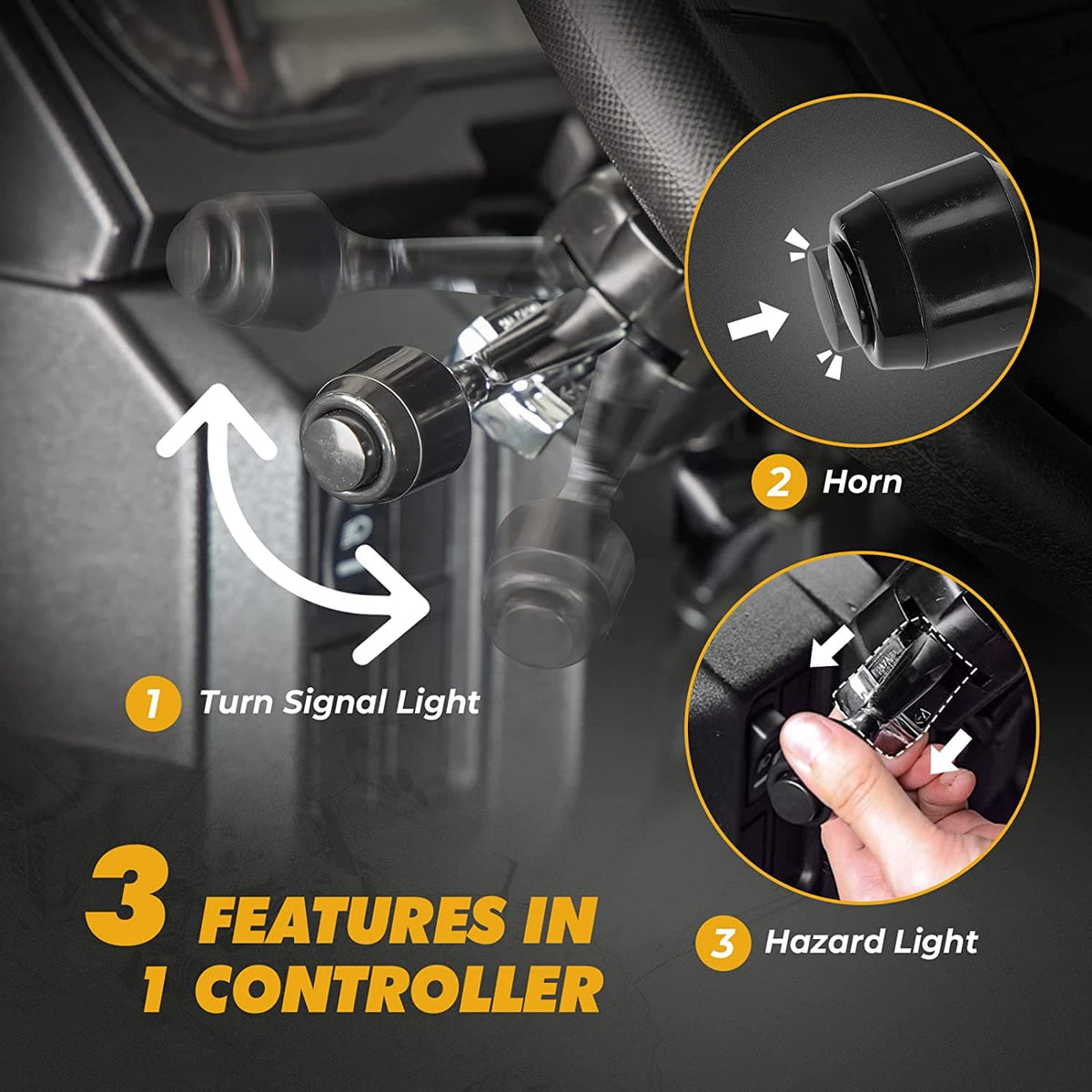 Universial UTV Turn Signal Kit & 105D Horn for Polaris, Can-Am, Pioneer
