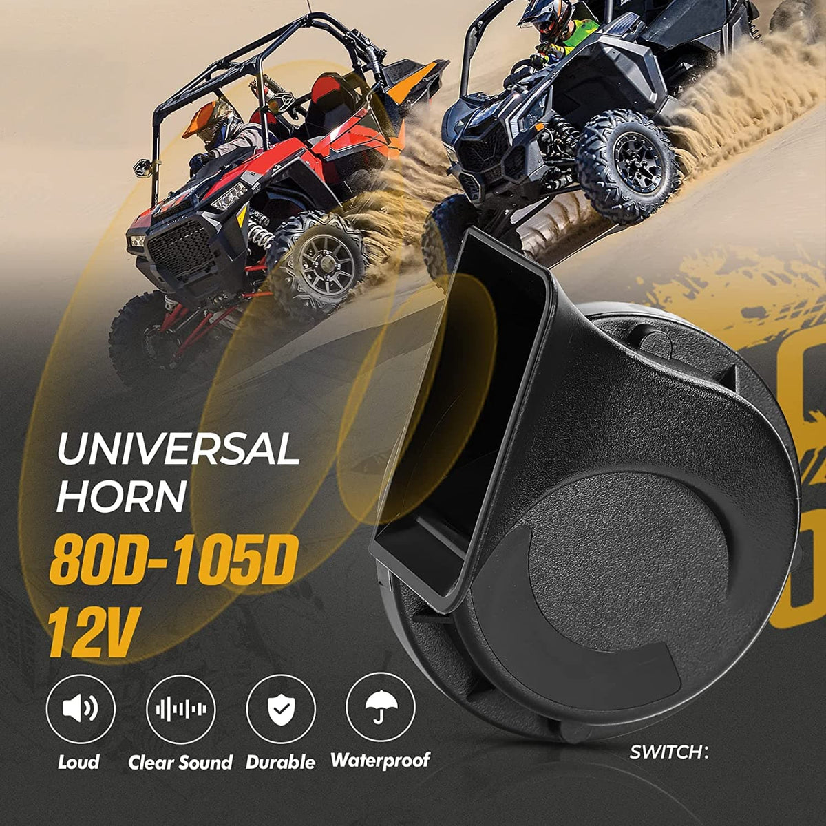Universial UTV Turn Signal Kit & 105D Horn for Polaris, Can-Am, Pioneer