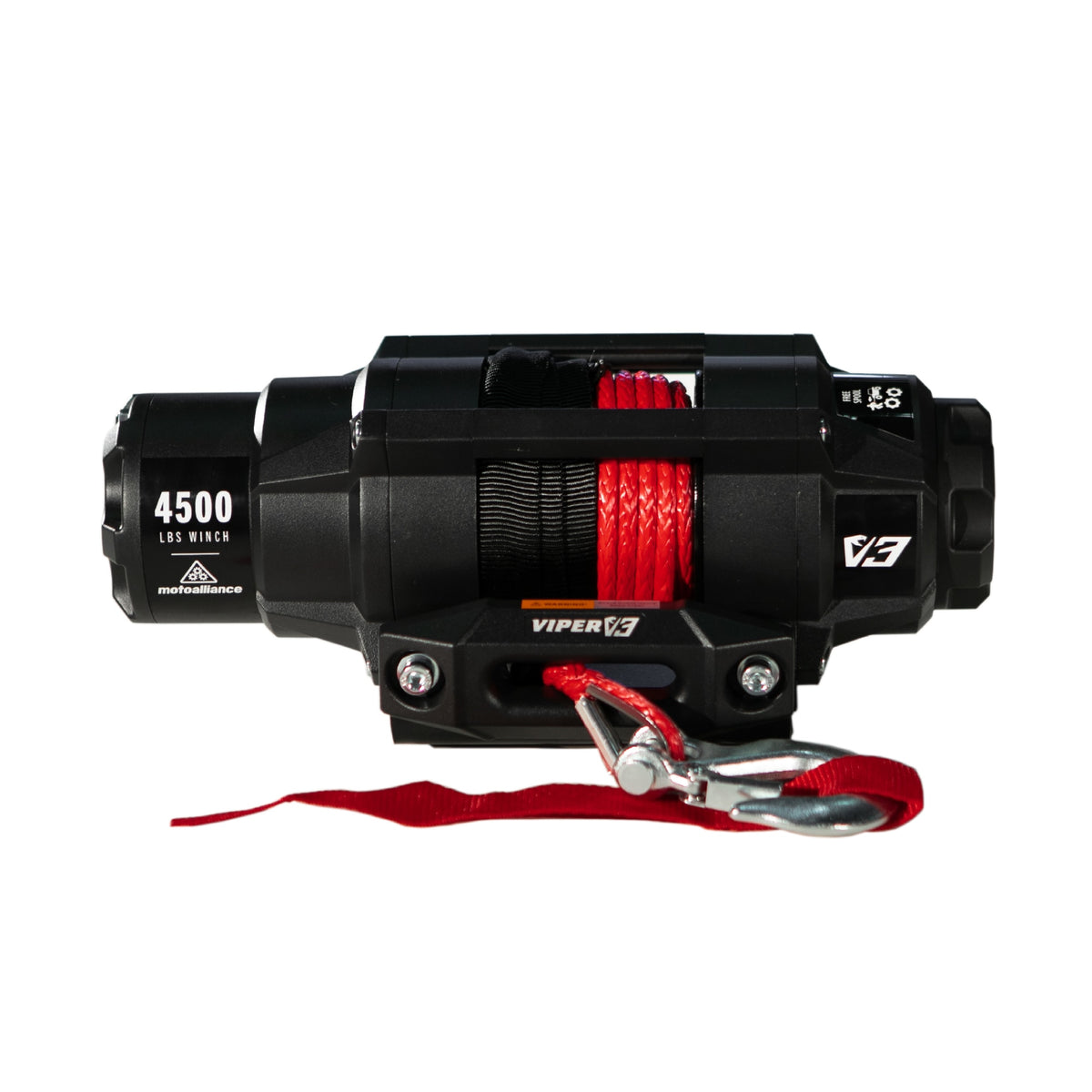 VIPER V3 4500lb Standard Spool Winch w/ Red Rope