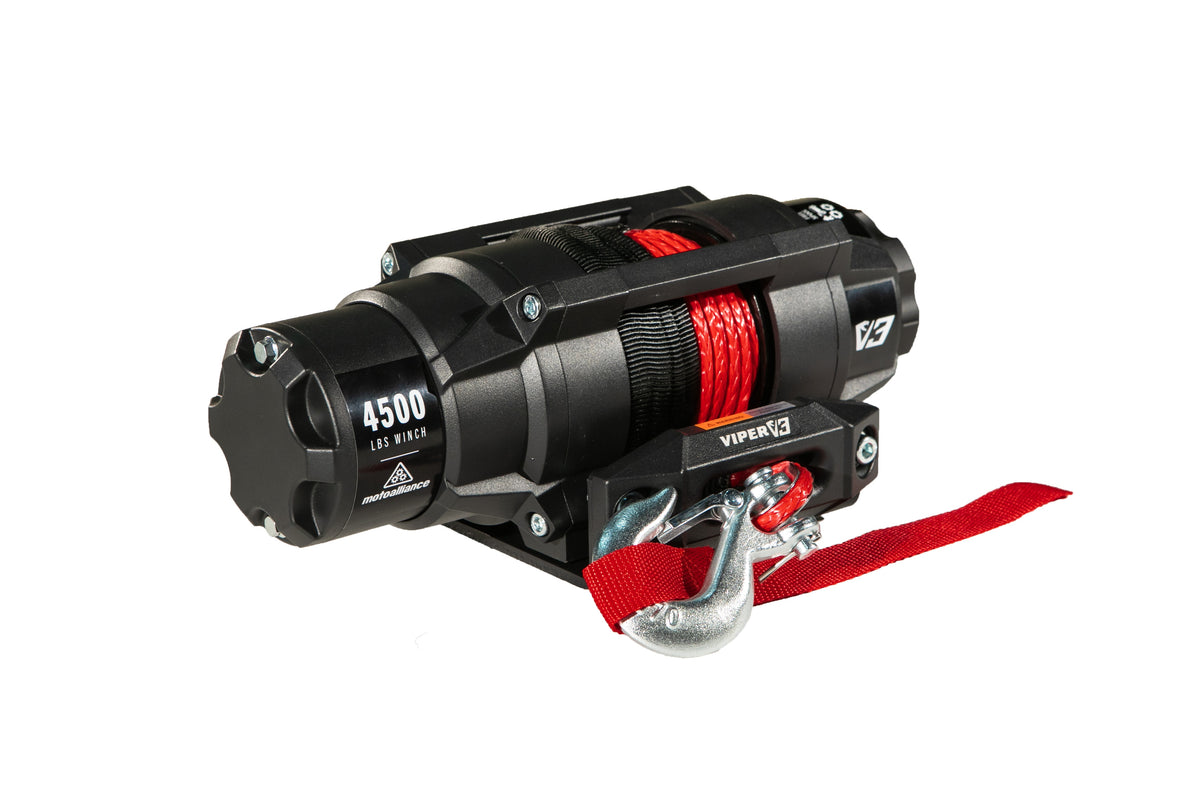 VIPER V3 4500lb Standard Spool Winch w/ Red Rope