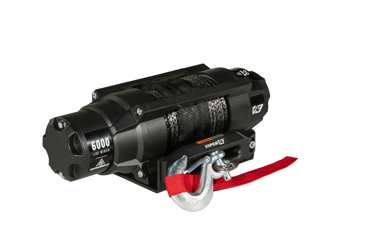 VIPER V3 6000 LB Wide Spool UTV Winch w/ Black Rope