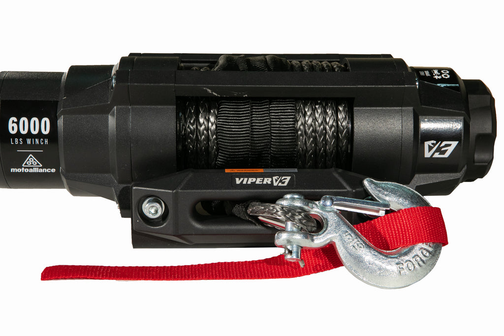 VIPER V3 6000 LB Wide Spool UTV Winch w/ Black Rope