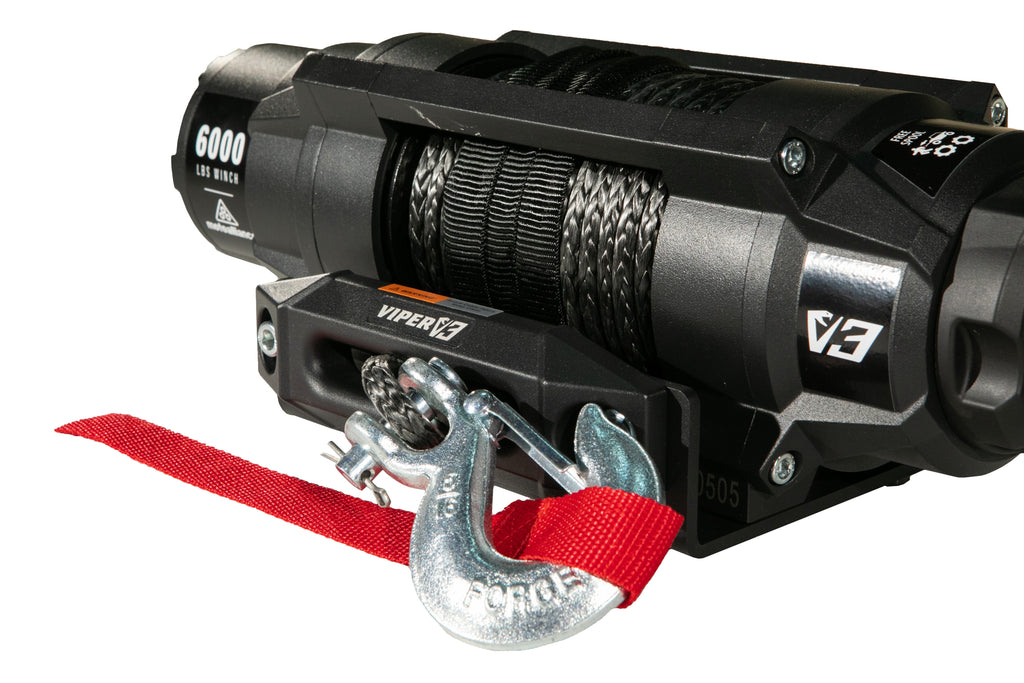 VIPER V3 6000 LB Wide Spool UTV Winch w/ Black Rope
