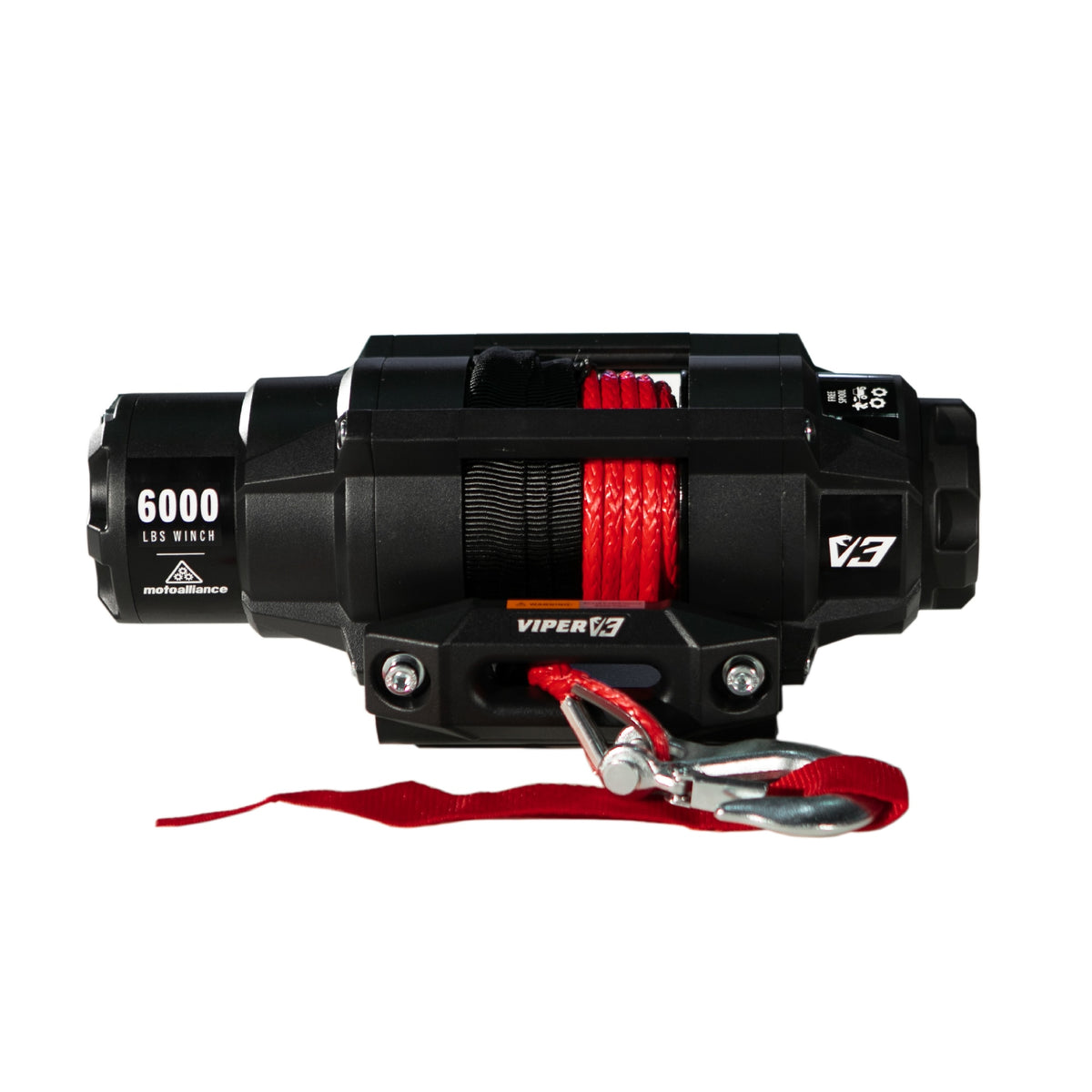 VIPER V3 6000lb Standard Spool Winch w/ Red Rope