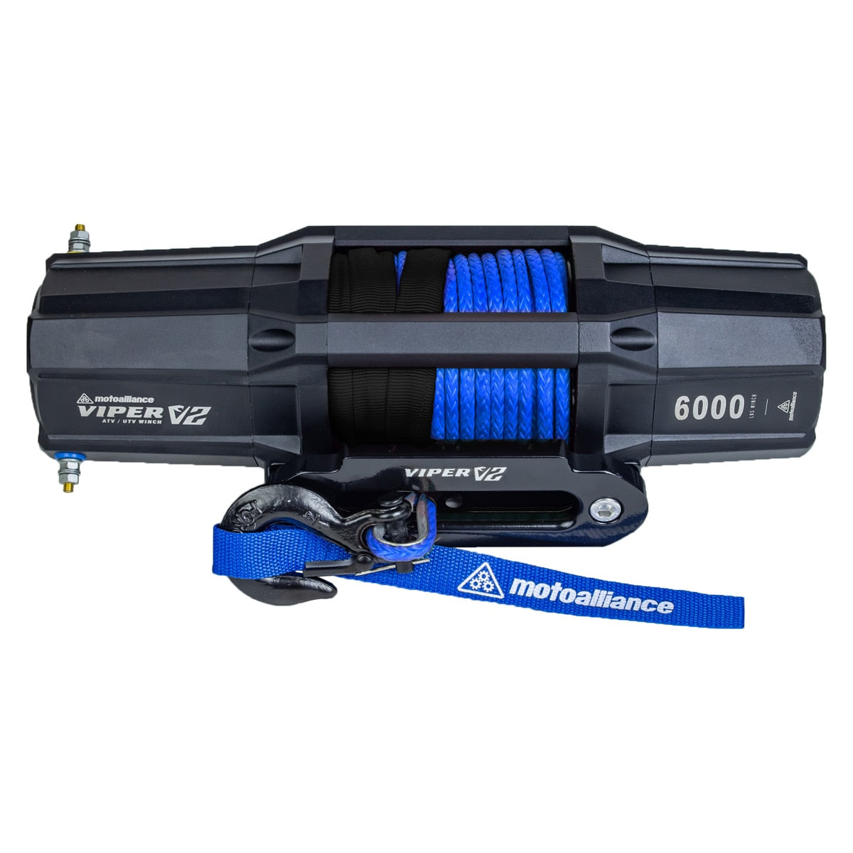 VIPER V2 6000 Wide Spool UTV Winch - 60ft BLUE Rope