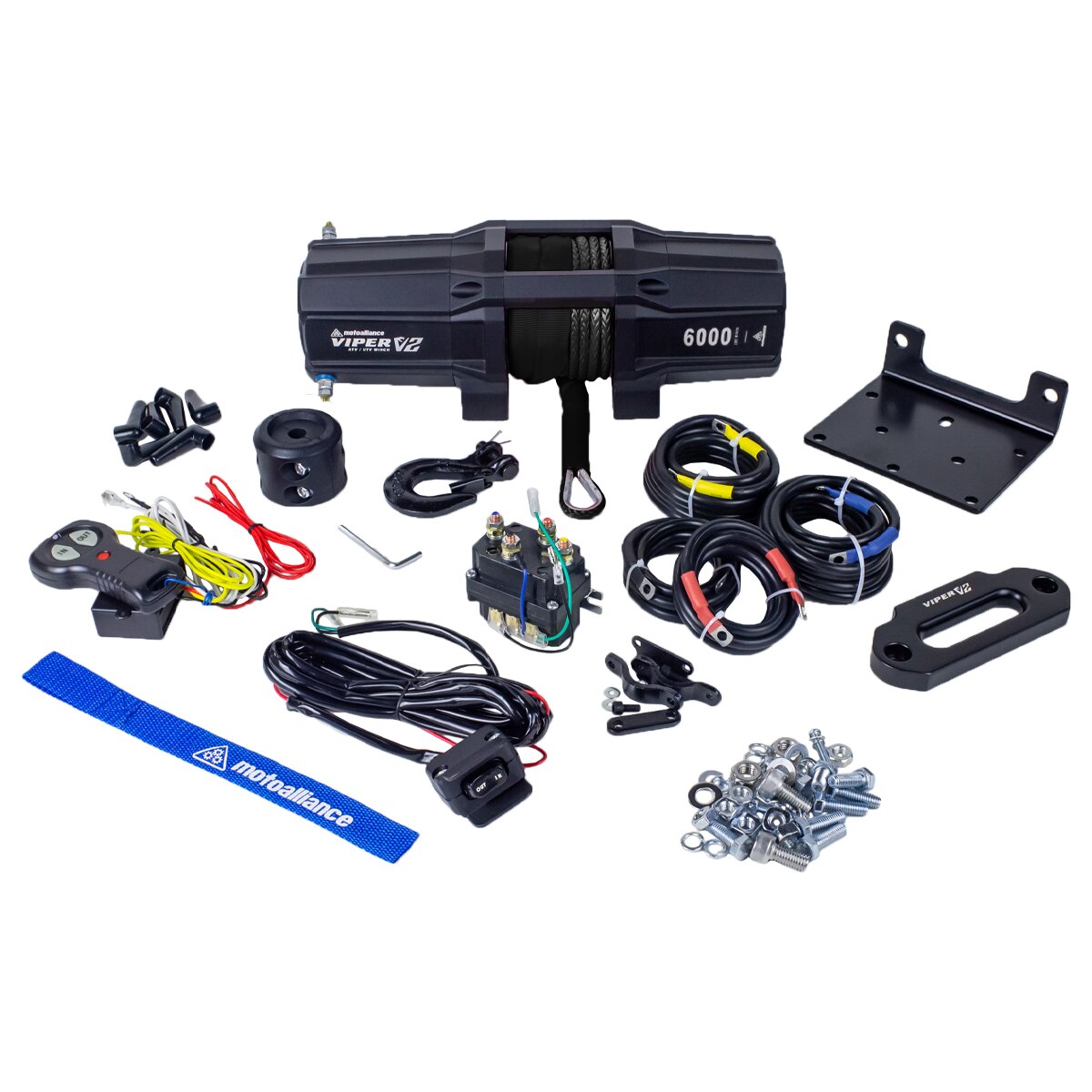 VIPER V2 6000 Standard Spool UTV Winch - 40ft BLACK Rope