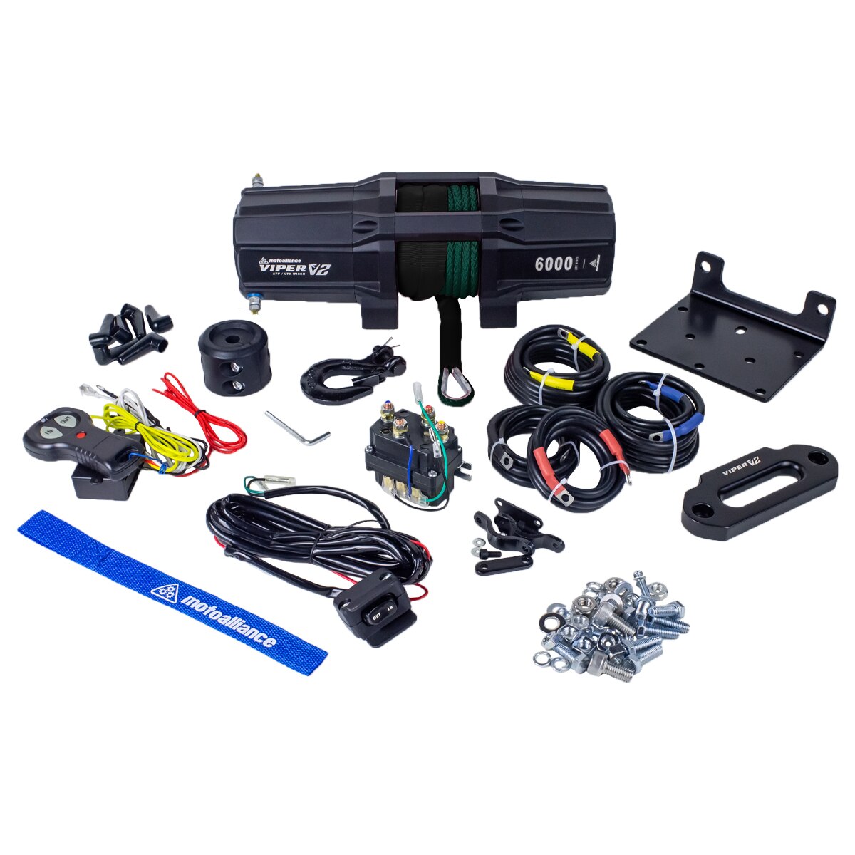 VIPER V2 6000 Standard Spool UTV Winch - 40ft GREEN Rope