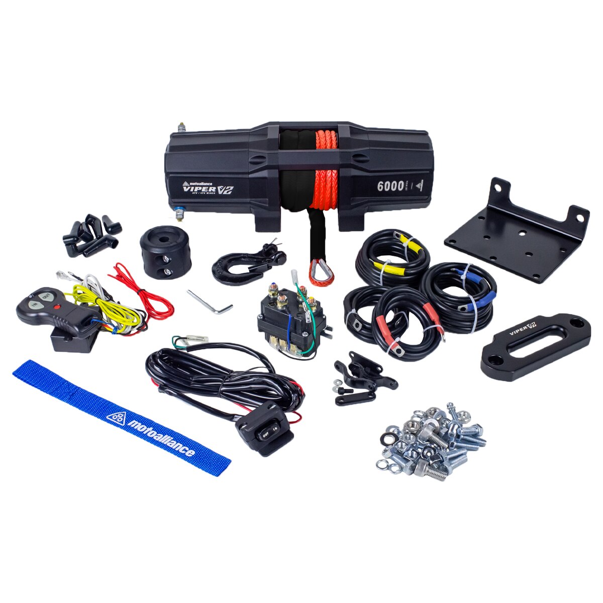 VIPER V2 6000 Standard Spool UTV Winch - 40ft ORANGE Rope