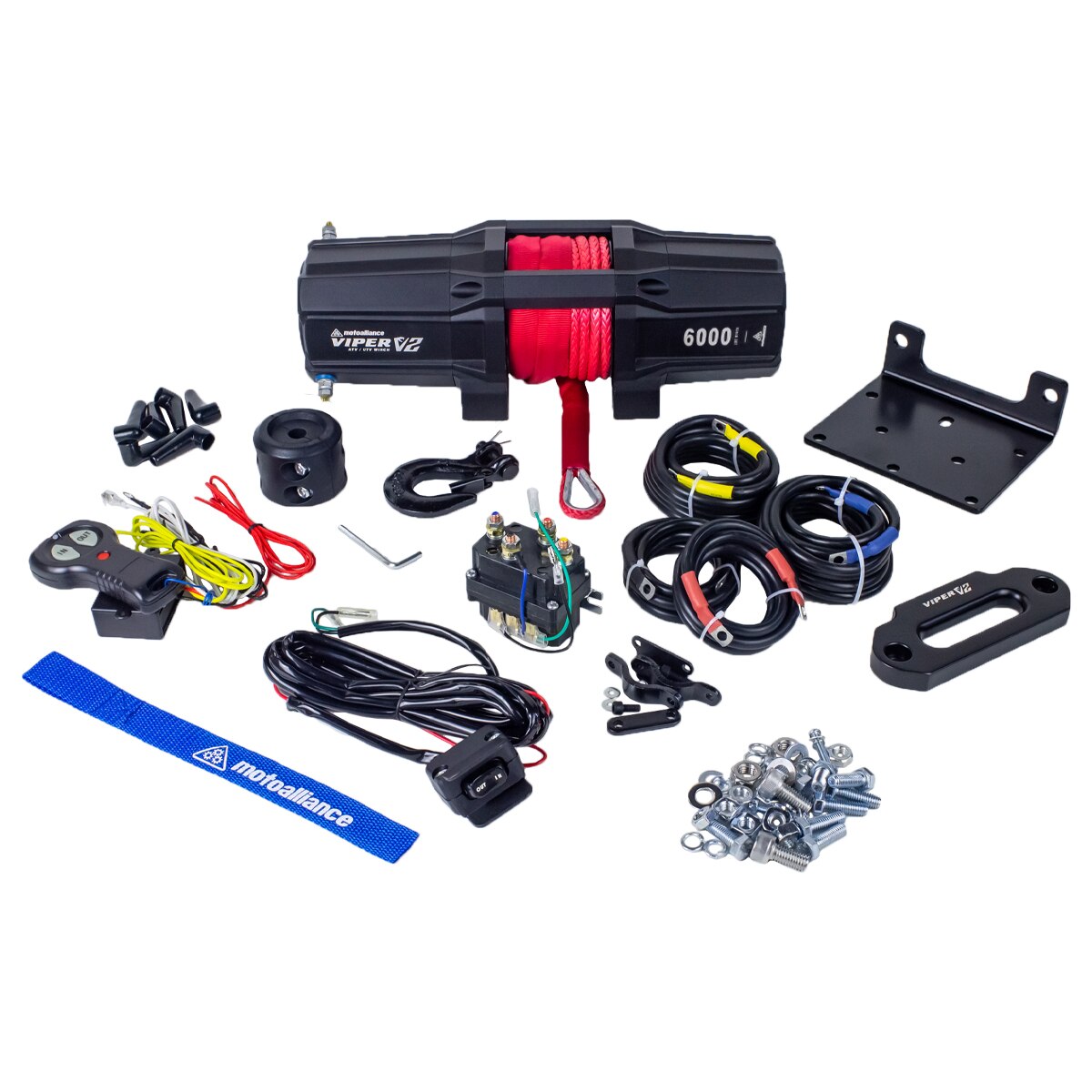 VIPER V2 6000 Standard Spool UTV Winch - 40ft RED Rope