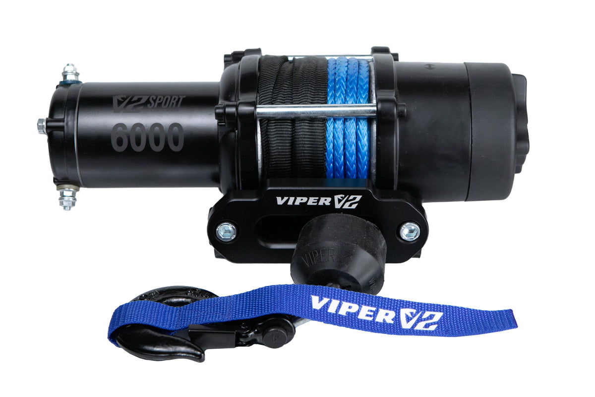 VIPER V2 Sport 6000 Standard Spool UTV Winch - 40ft BLUE Rope