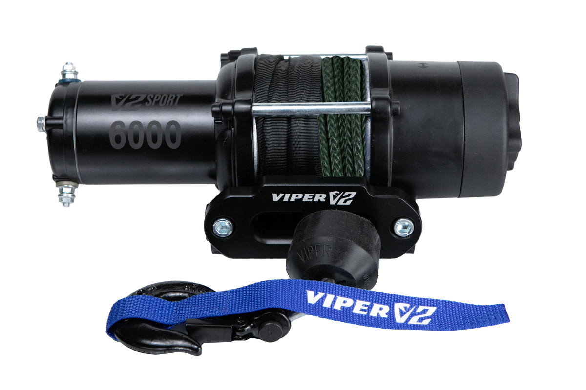 VIPER V2 Sport 6000 Standard Spool UTV Winch - 40ft GREEN Rope