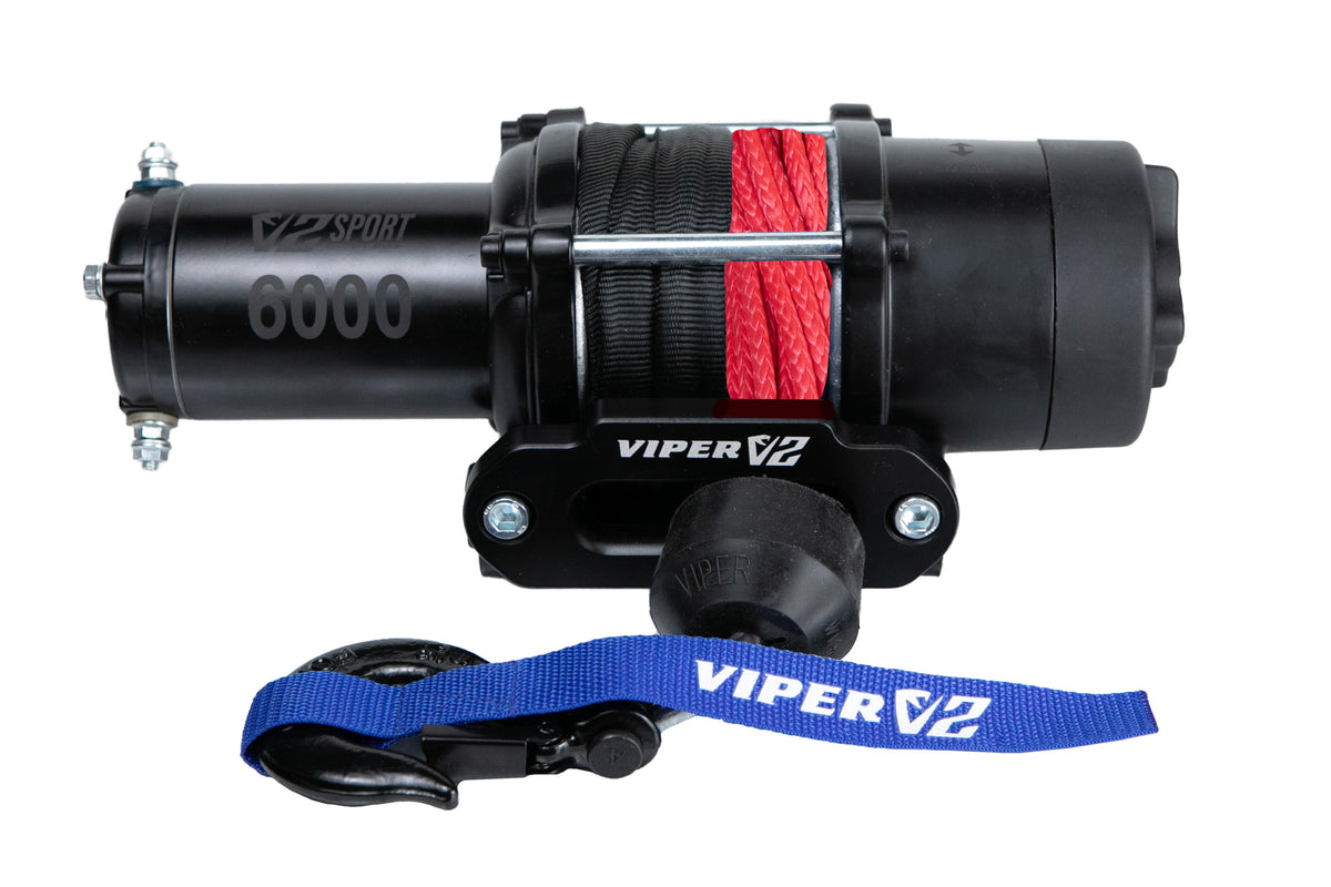 VIPER V2 Sport 6000 Standard Spool UTV Winch - 40ft RED Rope