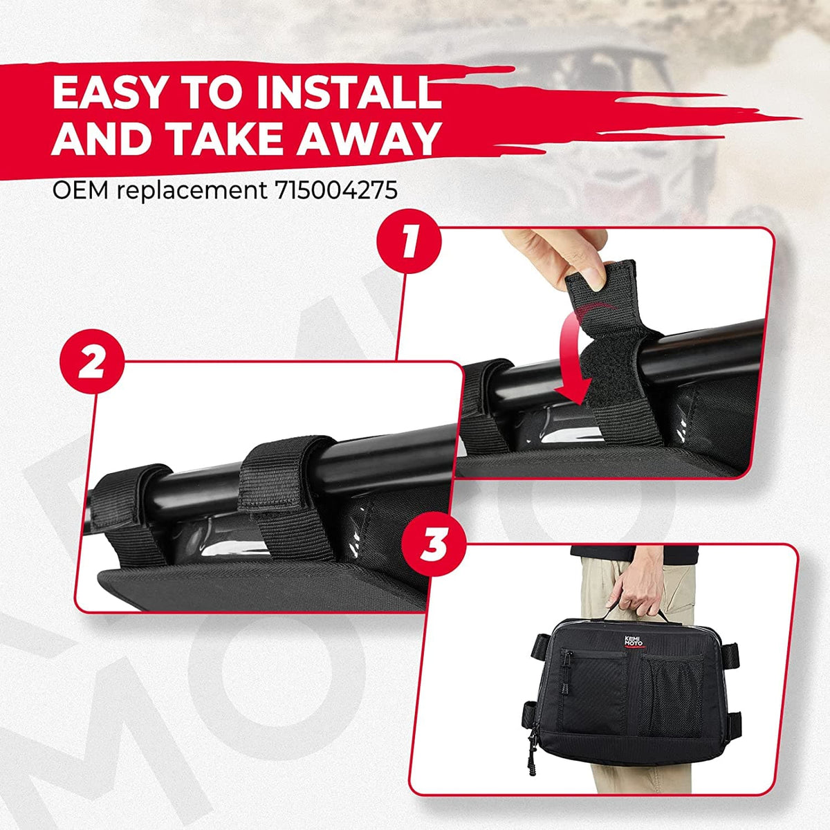 Overhead Roof Storage Bag for Can Am Maverick X3/X3 MAX – fits Can-Am Maverick X3 2-Seat (view 5)