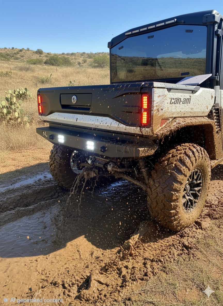 No Limit rear bumper with LED lights for Can-Am Defender HD11 - camera relocation housing (view 8)
