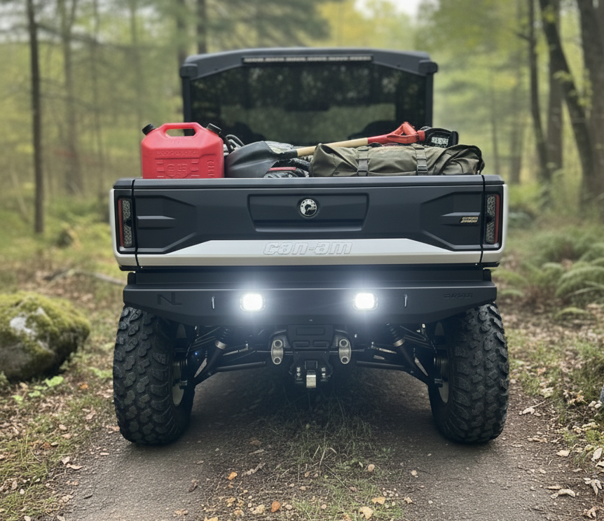 No Limit rear bumper with LED lights for Can-Am Defender HD11 - with lights on