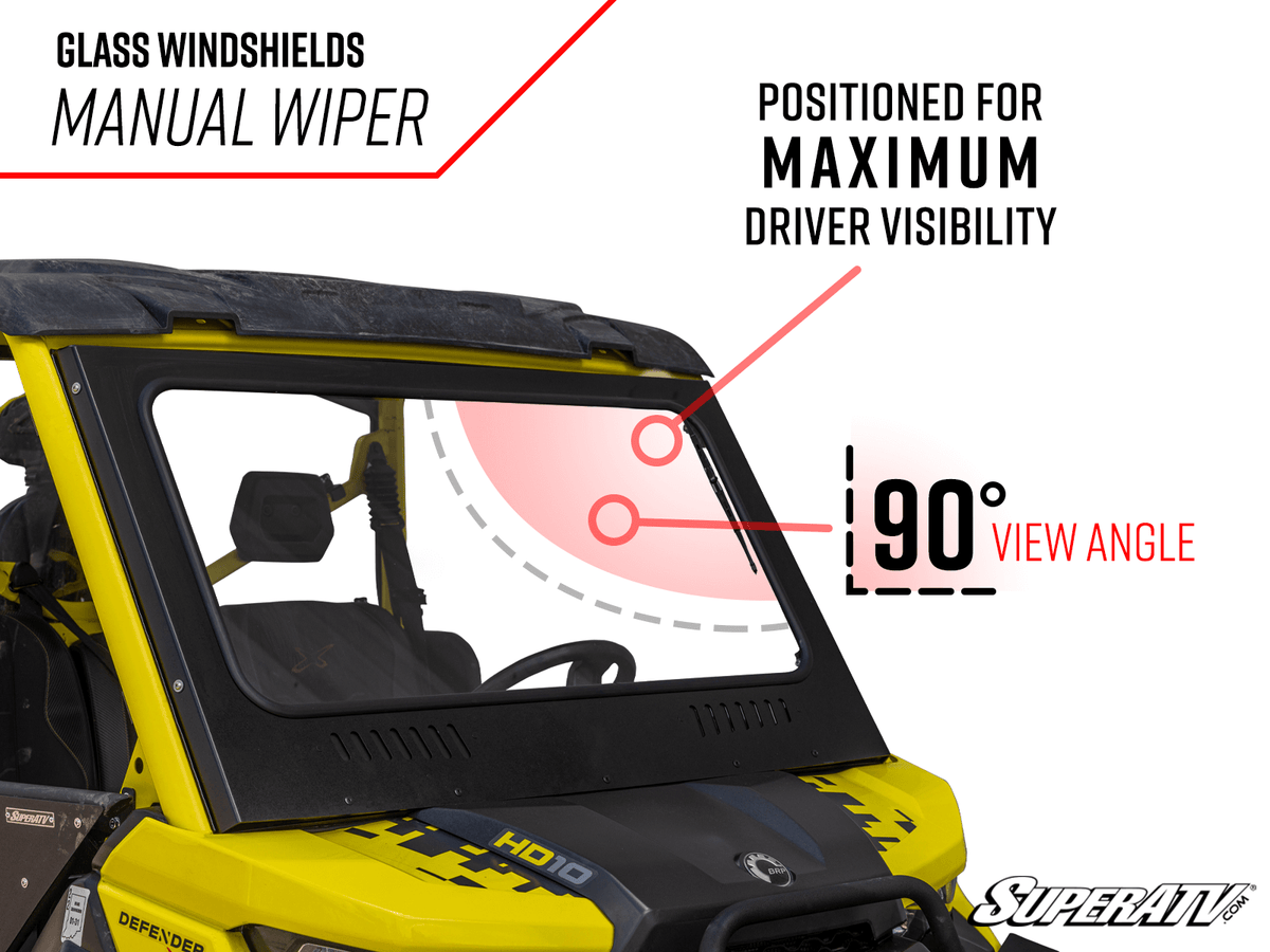 Can-Am Defender HD10 Glass Windshield – fits Can-Am Defender PRO HD10