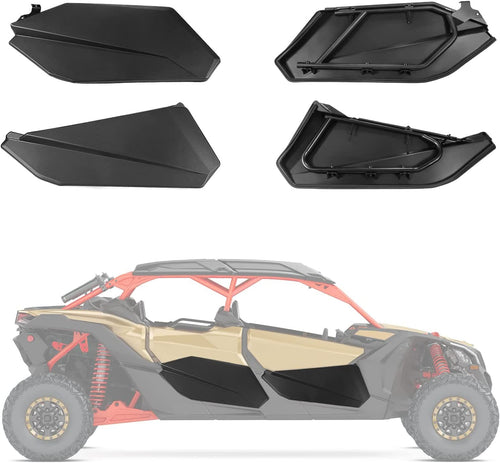 4pcs Lower Doors Panels with Metal Frame for Can-Am Maverick X3 MAX – fits Can-Am Maverick X3 2-Seat