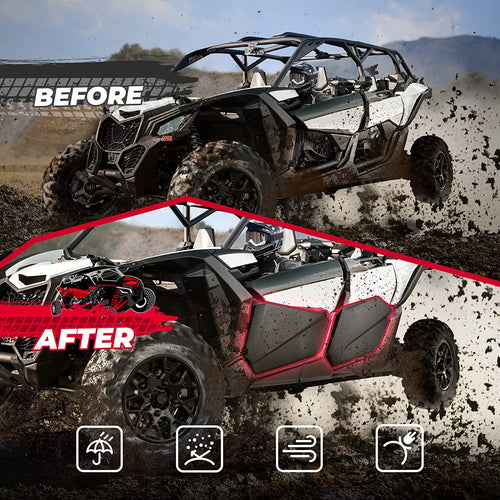 4pcs Lower Doors Panels with Metal Frame for Can-Am Maverick X3 MAX – fits Can-Am Maverick X3 MAX