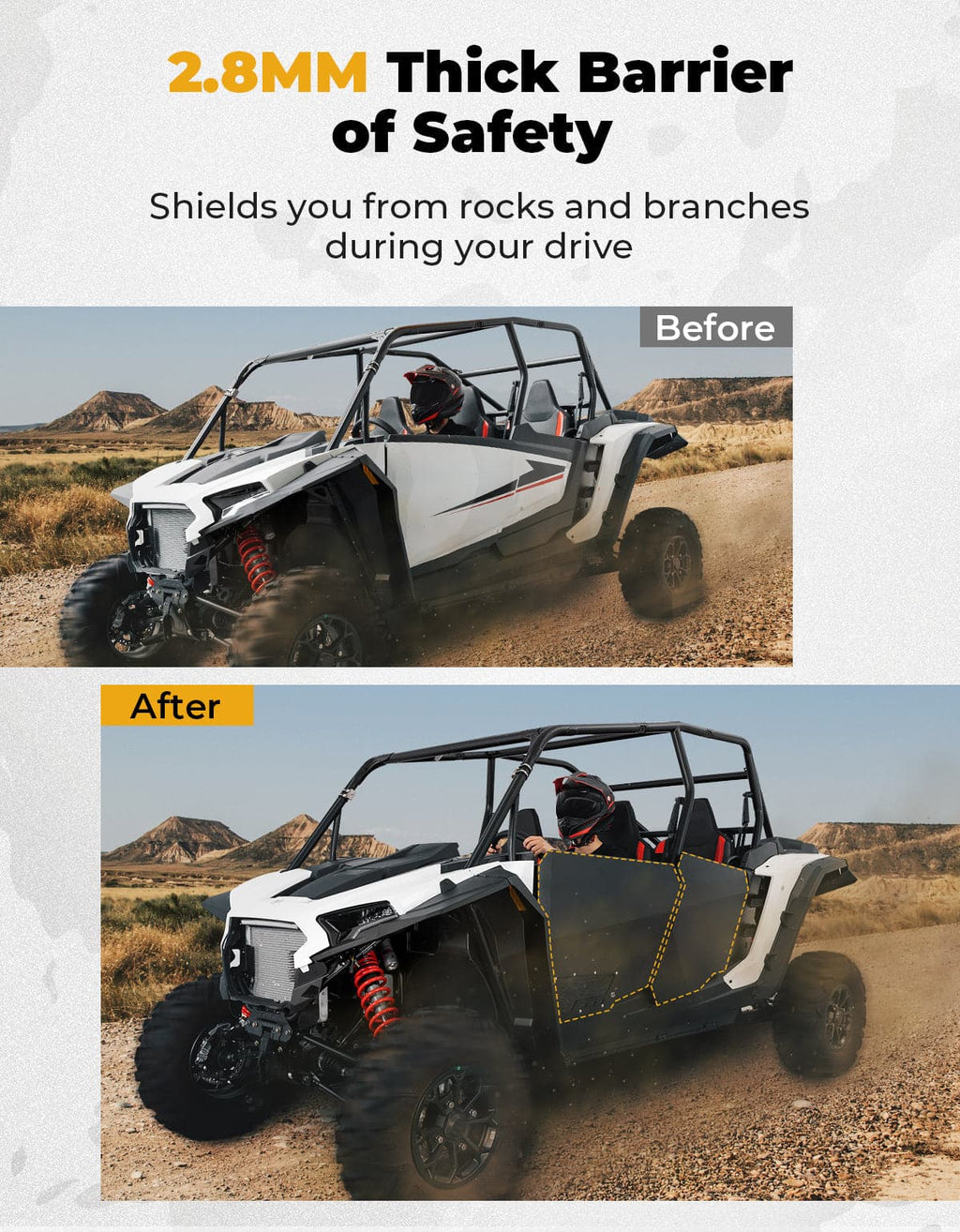 Aluminum Half Door with PC Window for Polaris RZR XP 4 1000 2024-2026 4PCS – fits Polaris RZR XP 4 1000 (2024+) (view 5)