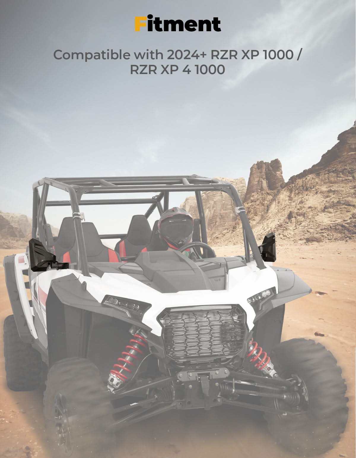 Door Mirrors 2-Segment Convex for Polaris RZR XP 1000 /4 2024-2025 – fits Polaris RZR XP 1000 (2024+) (view 7)