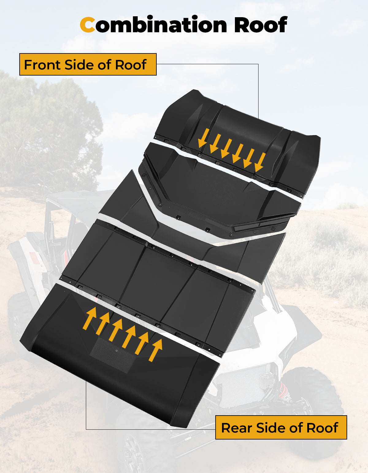 5-in-1 Hard Plastic Roof for Polaris RZR XP4 1000 (4 Doors) 2024-2025 – fits Polaris RZR XP 4 1000 (2024+) (view 5)