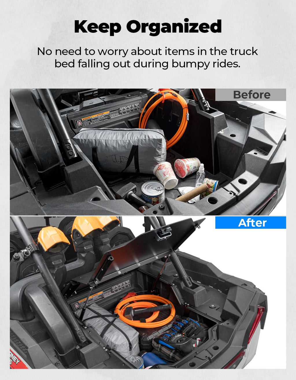 Aluminum UTV Trunk Bed Enclosure for Polaris RZR XP 1000 2014-2023 – fits Polaris RZR XP 1000 (2014-2023) (view 2)