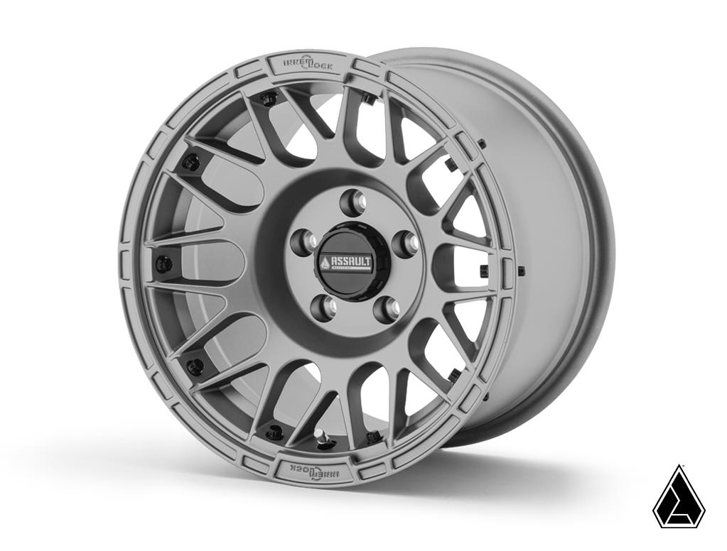 Standard XT Warrior Tires 30x10x15 on 15x10 Assault Industries Hellfire Matte Titanium Wheels 4/156 Pattern