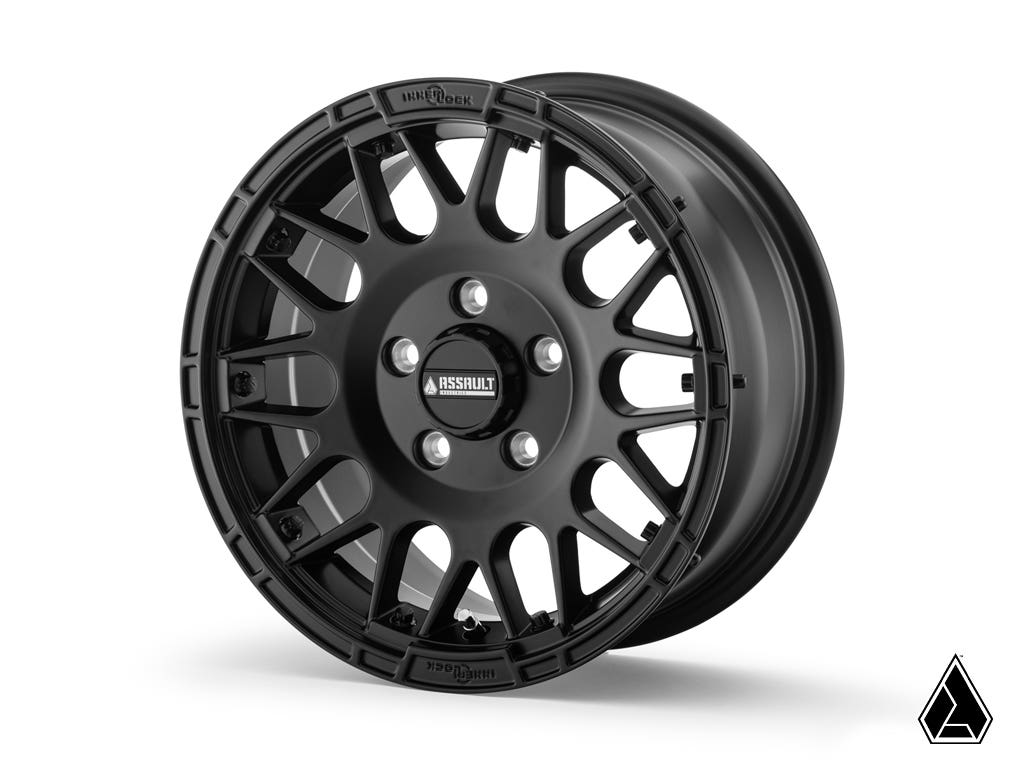 Intimidator Tires 34x10x15 on 15" Satin Black Hellfire Wheels 4/136 Pattern