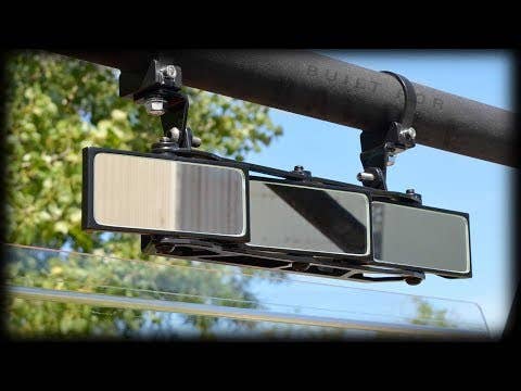 3 Panel Rear View Mirror with 1.75" Clamps