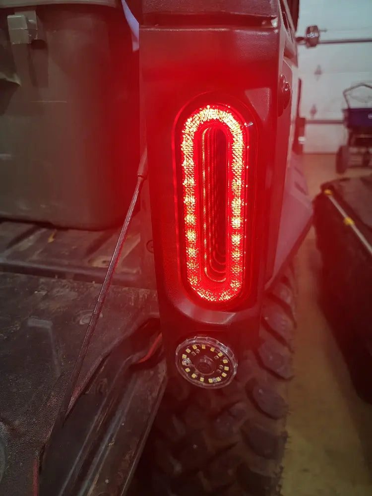 Can Am Maverick Trail/Sport Mirror/Infinity Tail Light Conversion Clear Lens Red Light — MCE Offroad, view 2