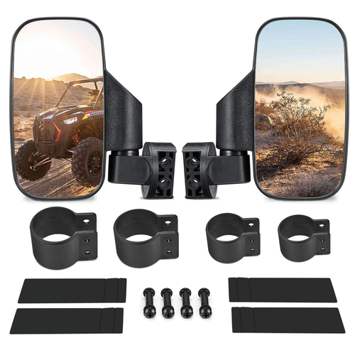 360 Degree Adjustable Side Mirrors for Can Am Maverick X3/ RZR w/ 1.75" -2" Roll Bar(1 pair) – fits Can-Am Maverick X3 2-Seat