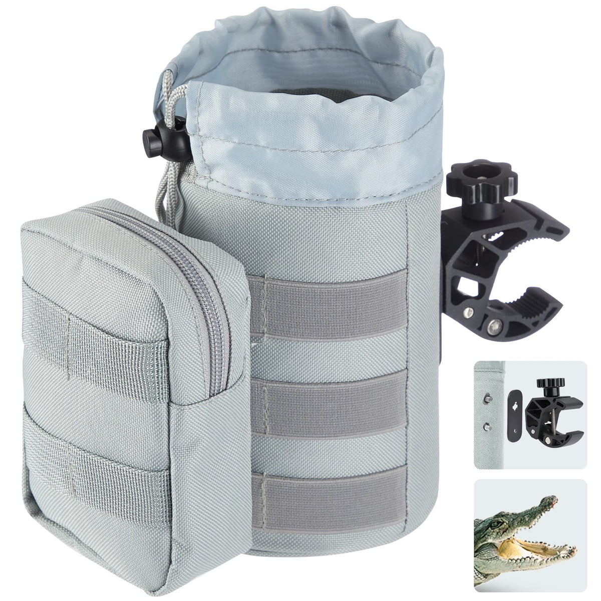 Oxford Fabric Cup Holder with Upgrade Alligator Clamp for UTV ATV Motorcycle Bike