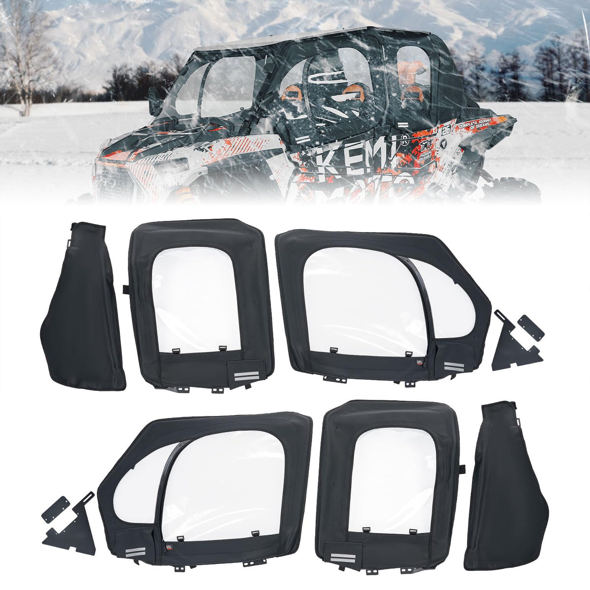 Soft Upper Doors With Metal Door Frame for Polaris RZR XP 4 1000 2019-2023 – fits Polaris RZR XP 4 1000 (2014-2023)