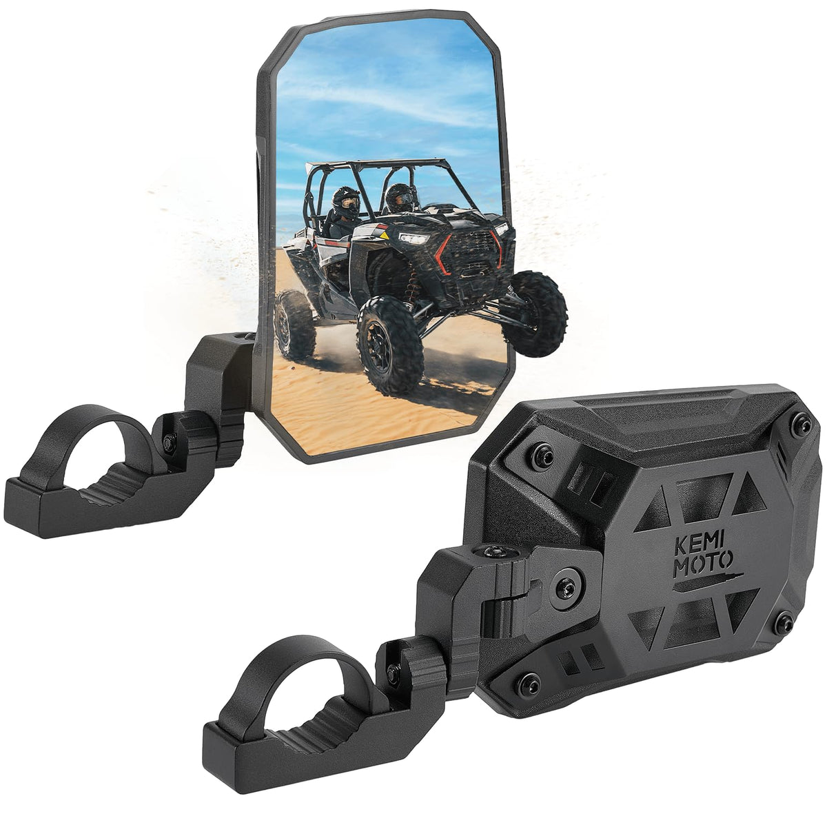 UTV Side Mirrors, Tool-free Multi-Adjustment for Can Am Maverick X3/ RZR w/ 1.65-2" Roll bar – fits Can-Am Maverick X3 2-Seat