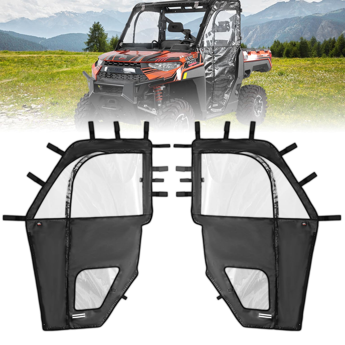 UTV Cab Enclosure Upper Doors for Ranger XP 1000 (2017-2025) – fits Polaris Ranger 1000 Diesel