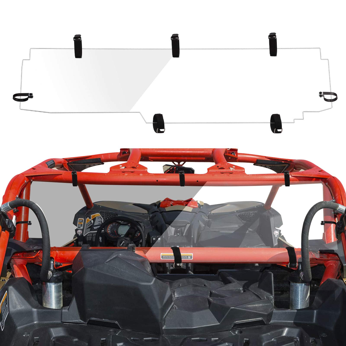 Rear Windshield for Can Am Maverick X3/ X3 Max – fits Can-Am Maverick X3 2-Seat