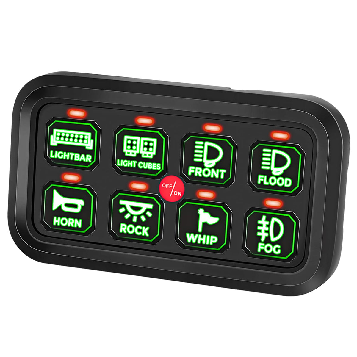 12-24V 8 Gang Switch Panel for Cars, UTVs, Trucks, Wrangler & RZR X3