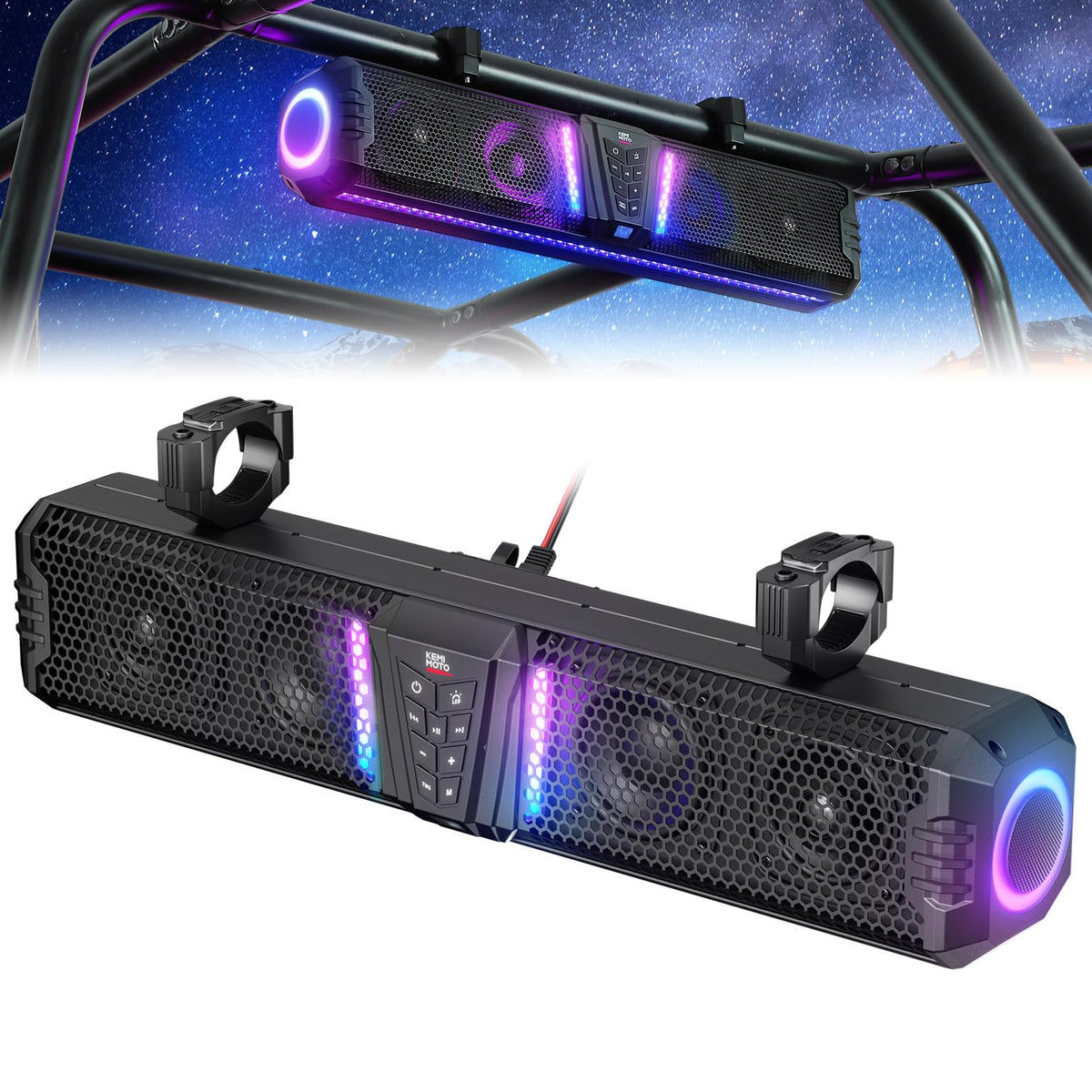 KEMIMOTO Midnight Gen1.5 Metal Sound Bar for Polaris RZR/570/800/900/XP/1000/Pro – fits Polaris RZR (view 2)