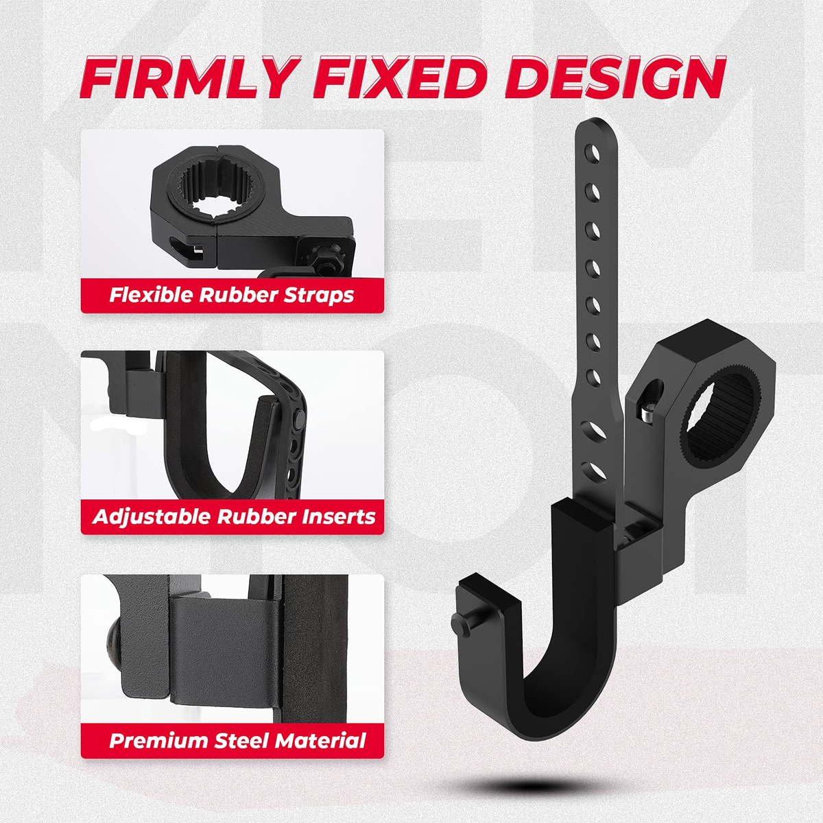 UTV Shotgun Holder Fit 1.75” 2” Roll Bars Ski Rack Bow Rack (2 pieces) – fits Polaris Ranger (view 2)