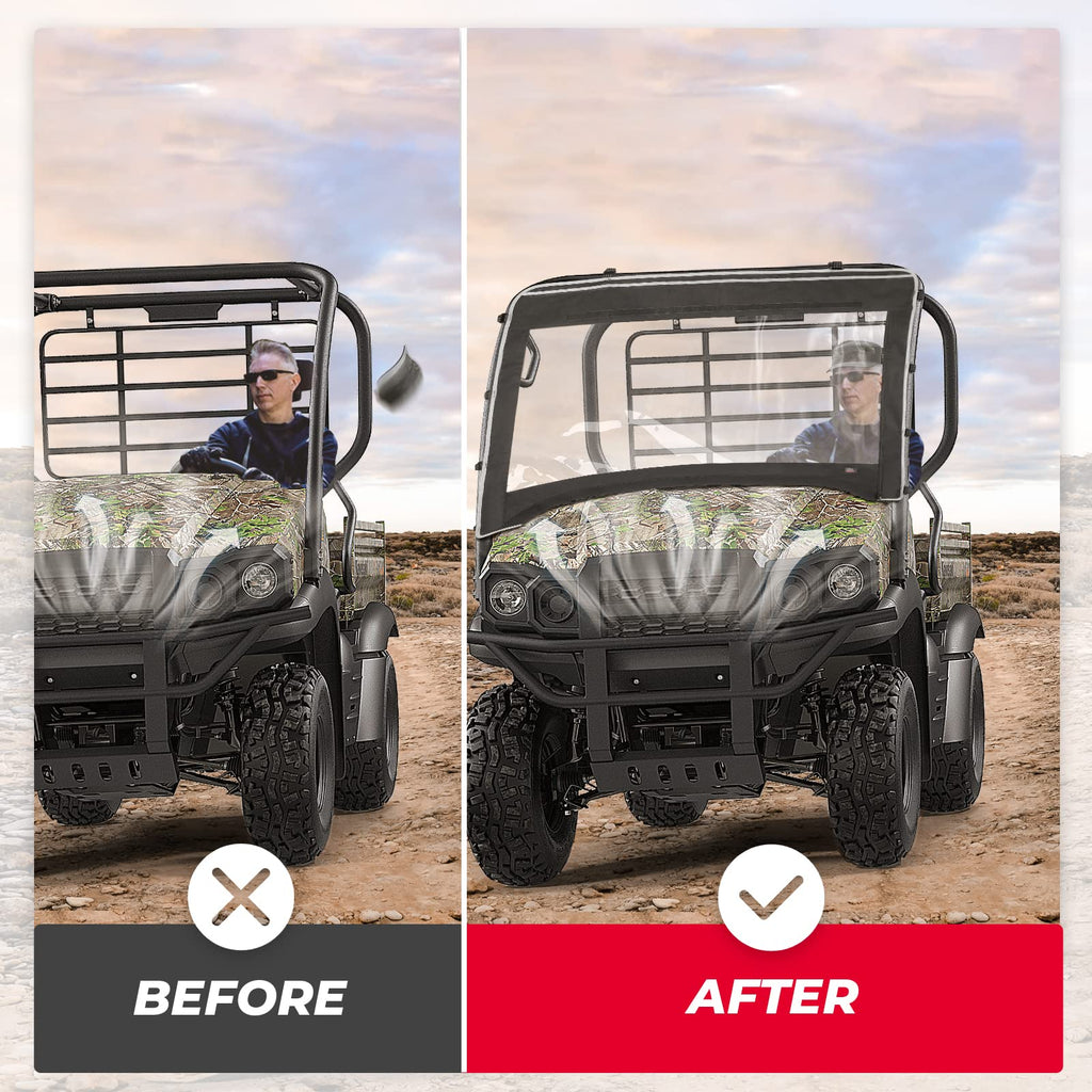 600D Oxford Fabric Front Windshield for Kawasaki Mule 610 600 SX 600