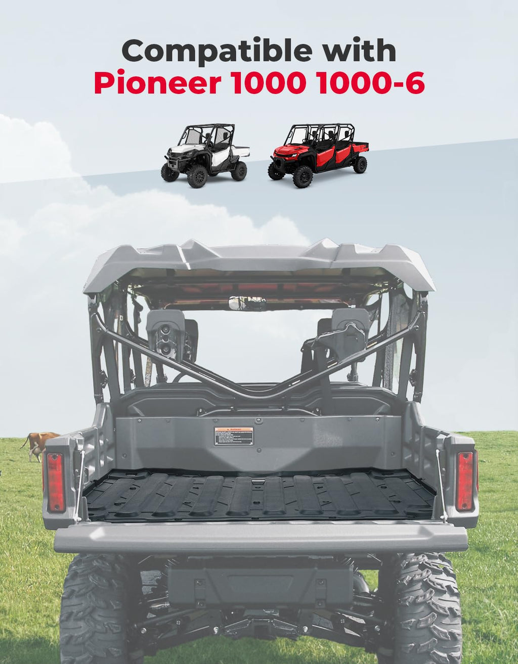 UTV Bed Liner Mat for Honda Pioneer 1000/ 1000-6 2016-2025 – fits Honda Pioneer 1000-6 (view 6)