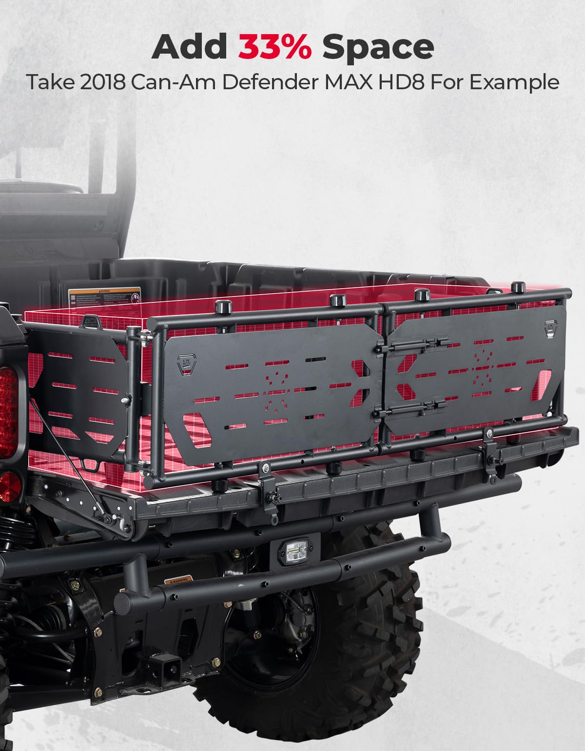 Heavy-Duty Bed Extender for Can-Am Defender HD10|9|8|7|5 – fits Can-Am Defender HD5